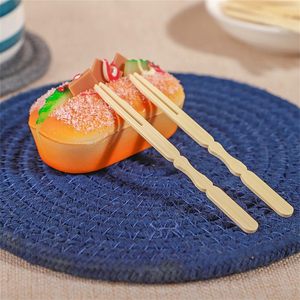 Palillos de Bambú Planos Naturales y Elegantes, de Grado Alimenticio, Palillos de Bambú de 90 mm con Dos Puntas para Fruta, Venta al por Mayor - Product Image 3