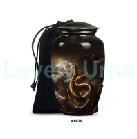 Vente chaude Grande Urne Adulte De Crémation De Serpent En Aluminium Pour Cendres Humaines Avec Sac De Velours Gratuit
