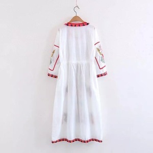 Vestido largo de verano con bordado geométrico, moda de fábrica, estilo bohemio, 2022 - Product Image 2