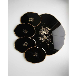 ถาดรองแก้วพื้นผิวมันวาวพร้อมฐานกันลื่นสำหรับใส่เครื่องดื่มร้อนและเย็น - Product Image 1