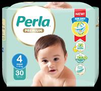 Couches jetables PERLA pour bébé, pack jumbo maxi (n°4) - 56 pièces, 27-35 lbs, en tissu non tissé, protection anti-fuites, surface sèche, absorption, imprimées