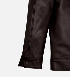 แจ็กเก็ตหนังมีฮู้ดสำหรับผู้ชายผลิตในสไตล์แฟชั่นของปากีสถาน - Product Image 5