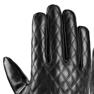 Gants en simili cuir noir pour homme, mode, hiver, chauds, imperméables, fonction tactile pour écran, conduite, utilisation en extérieur - Product Image 1