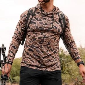 Camisas con capucha de calidad superior OEM diseño patrón de camuflaje disponible logotipo bordado personalizado sublimación poliéster ropa de pesca - Product Image 3