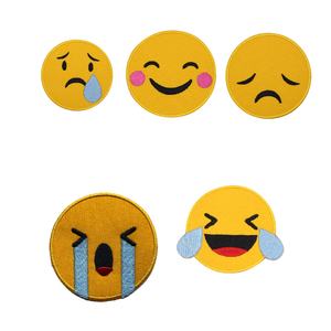 Emoticon for Facial Expression Mood Ion Iron on Sew Embroidery Patch Polyester Viscous Fabric 7x7cm Four Seasons Realfitness - Product Image 3