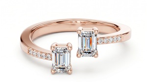<b>Emerald</b> Cut Diamond <b>Ring</b> With Side Diamonds For Women Engagement Classic Style Lab Grown Diamonds - Product Image 3