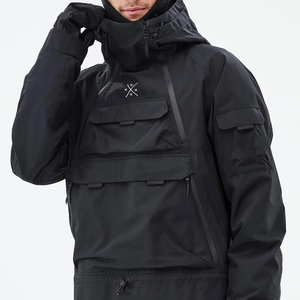 Chaqueta de esquí Anarok negra para hombre, capucha a prueba de viento, impermeable, transpirable, con bolsillos y cremallera, monos de Snowboard, ropa para esquiar - Product Image 3