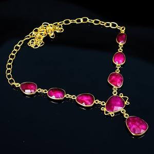 Collar de piedras preciosas de rubí de Plata de Ley 925, joyería hecha a mano, collar de estilo bohemio de plata, joyería para mujer, regalo de boda para esposa - Product Image 2