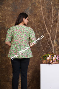 ชุดเดรสแขนสั้นลำลองสำหรับไปงานปาร์ตี้เสื้อแขนสั้นผ้าคอตตอนพิมพ์ลายดอกไม้100% เป็นมิตรกับสิ่งแวดล้อมซักได้ - Product Image 4