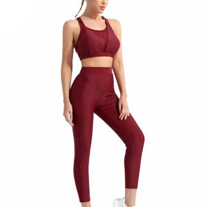 Ensemble de yoga pour femme 2024 de qualité supérieure, personnalisable, avec soutien-gorge de sport et leggings, vêtements de fitness sans couture et respirants - Product Image 6