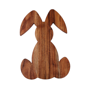 Tabla de servir de conejito de madera de acacia rústica de alta calidad, plato de Pascua con logotipo láser para fiestas de Pascua y regalos de Vietnam - Product Image 1