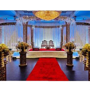 Palacio de Bodas Maharani Personalizable, Salón Interior Mandap, Moderno Mandapaam de FRP Dorado Estilo Védico con Techo Plegable de DST USA - Product Image 1