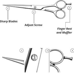 Tijeras de peluquero profesionales de alta calidad de 7 pulgadas al por mayor tijeras de corte de pelo de acero inoxidable con hoja recta - Product Image 2