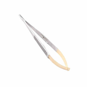 Porte-aiguilles Castroviejo TC 9 pouces droit, inserts en carbure de tungstène, mâchoires dentelées, verrouillage, chirurgical, médical, suture, micro par SurgiRight - Product Image 1