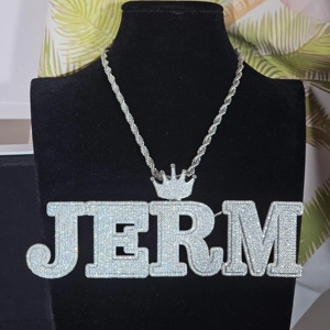 สร้อยคอจี้มงกุฎประดับเพชรโมอิสซาไนต์ VVS ชุบทองคำขาว เงินแท้ 925 สไตล์ฮิปฮอป สำหรับผู้ชาย ราคาประหยัด - Product Image 3