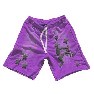 Pantalones cortos personalizados para hombre, ropa deportiva para correr, secado rápido, lavado con ácido, pantalones cortos personalizados en blanco con cordón, lavado con ácido para hombre - Product Image 1