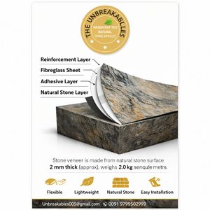 Cuarzo Natural Delgado Irrompible Ub 10 de 2 mm, Cortado a Medida, Ecológico, Lámina de Piedra Moderna para Villa de Rajasthan - Product Image 1