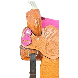 Selles de course de baril en vrac vente en gros de haute qualité en cuir véritable fait à la main selles de cheval occidental approvisionnement direct d'usine de rodéo - Product Image 6