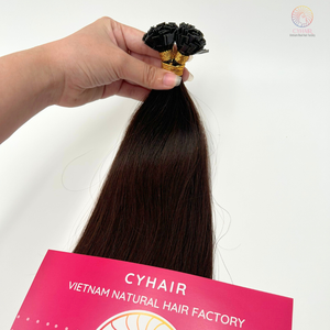 Bon prix Extensions de cheveux vierges crus vietnamiens vague naturelle Double Standard # 1B couleur 24 pouces pointe plate 100% cuticule alignée - Product Image 3