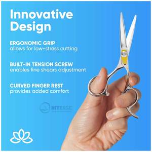 INSTRUMENTOS QUIRÚRGICOS INTENSOS Acero inoxidable japonés 440C Tijeras de corte de cabello para diestros Barberos 6,75 ''Longitud total Fina - Product Image 6