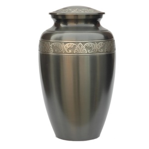 Urne commémorative de bande florale de cercueil en laiton remarquable pour des adultes urne décorative de souvenir funéraire en métal de conception agréable - Product Image 3