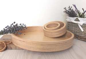 Plateau rond en bois, plateau Montessori, plateau de tri extérieur, plateaux en bois, décor à la maison, plateau en bois décoratif naturel Montessori - Product Image 3