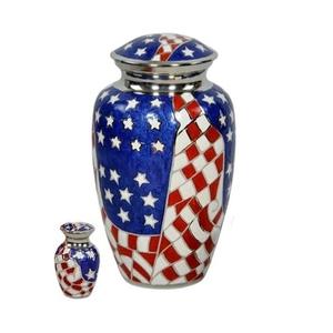 Urna Conmemorativa con Bandera Americana, Urna de Cremación de Latón de Alta Calidad Estilo Americano para Cenizas Humanas - Product Image 6