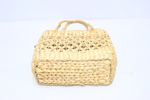 Sacs à main fourre-tout décontractés en paille faits à la main de style plage avec fermeture à glissière Sacs à bandoulière quotidiens en jacinthe d'eau écologiques - Product Image 6