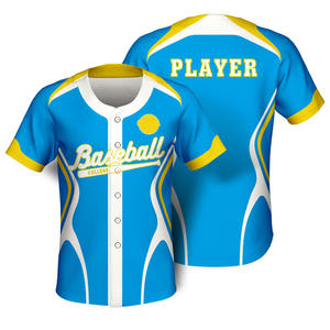 Maillot de baseball respirant cousu à impression numérique par sublimation pour hommes fabriqué sur mesure par OEM - Product Image 6