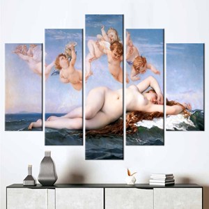 Impresión en Lienzo Grande y Elegante: El Nacimiento de Venus, Arte para Pared de Sala de Estar, 5 Piezas: Enrollado en Lienzo - Product Image 1