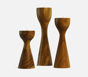 Portavelas de Madera de Acacia Natural Hecho a Mano para Centro de Mesa, Decoración de Hogar de Lujo, Decoración para Bodas y Fiestas - Product Image 4