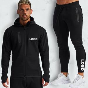 Chándal cortavientos deportivo de dos piezas para hombre con logotipo personalizado, chándal transpirable con bolsillo con cremallera, chándal para hombre - Product Image 3