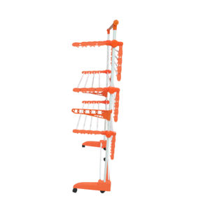 Séchoir à linge vertical pliable avec conception détachable, 24 mètres, roues réglables pour le nettoyage des vêtements, en acier et plastique ABS - Product Image 6