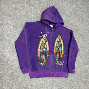 Conception personnalisée préfet coupe sweat à capuche zippé le plus demandé imprimé numérique 100% coton solide fabriqué en usine pas cher prix hommes - Product Image 2