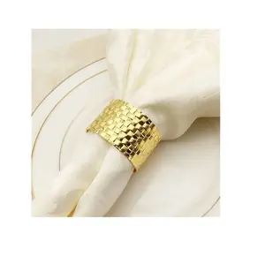बजट अनुकूल धातु नैपकिन रिंग सोने की प्लेट के लिए सोने की प्लेटेड उच्च गुणवत्ता वाले निर्यातक का उपयोग