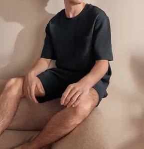 Ensemble de shorts pour hommes en gros sur mesure avec tissu en coton de haute qualité OEM nouveau design et impression de logo pour l'été couleur noire - Product Image 5