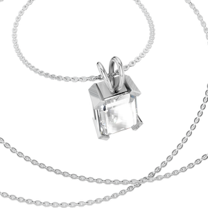Collier pendentif en moissanite taille émeraude de 2 carats, or 14 carats, quatre griffes, bijoux fins pour femmes, cadeau de fête, mariage, directement de l'usine - Product Image 3