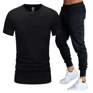 ชุดวอร์มสำหรับผู้ชาย2025เสื้อยืดโอเวอร์ไซส์พิมพ์ลายโลโก้ได้ตามต้องการผ้าฝ้ายน้ำหนักเบาทนทานสวมใส่กลางแจ้ง100% - Product Image 3