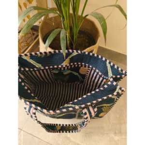 Bolso de Mano Bohemio Bordado con Aves del Amor para Mujer, Resistente al Agua, para Todas las Temporadas, Gran Capacidad, Ligero, de Algodón Reciclado - Product Image 2