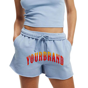 Venta al por mayor ropa casual pantalones cortos para mujer 100% algodón personalizado DTF logotipo impreso streatwear transpirable y pantalones cortos de secado rápido para mujer - Product Image 4