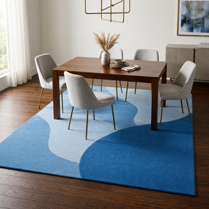 Alfombra Moderna Abstracta de Lana/Seda, Hecha a Mano, Lavable, Apta para Mascotas, Reversible, Antibacteriana, para Sala de Estar, Picnic, Golf - Product Image 1