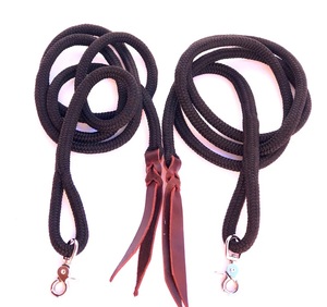 Rênes d'équitation faites à la main de couleur personnalisée rênes fendues en nylon de qualité supérieure cuir brut directement du fabricant état neuf - Product Image 2