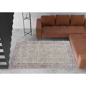 Floral Vintage Style Turkish <b>Rug</b>: <b>Thin</b> Non-Slip Carpet,Nonwoven <b>Thin</b> <b>Rug</b> - Product Image 3