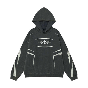 Streetwear antique de haute qualité Ensemble de sweats à capuche lavés à l'acide pour hommes Ensemble de sweats à capuche vintage en coton avec logo personnalisé - Product Image 6