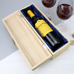 Cổ điển bằng gỗ duy nhất rượu vang hoặc rượu sâm banh chai hộp quà tặng với xử lý-hộp gỗ để đóng gói, lưu trữ, Hộp Quà Tặng xuất khẩu Thuế thấp - Product Image 3