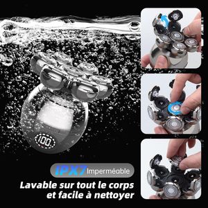 Rasoirs électriques rechargeables à affichage LED pour hommes, rasoirs rotatifs et tondeuse nasale avec corps étanche IPX7 - Product Image 1