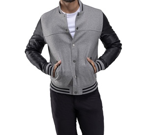 แจ็คเก็ตวาร์ซิตี้ผู้ชายคุณภาพพรีเมียม ดีไซน์ทันสมัย แขนหนังผสมขนแกะ เหมาะสำหรับฤดูหนาว สินค้าขายดีที่สุด - Product Image 2