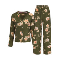 Pyjama décontracté thermique en coton écologique de haute qualité pour femmes, taille plus, combinaison unie, douce, pour le printemps et l'automne