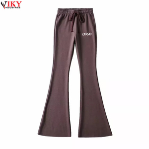 <b>Women</b> Stocked Pent Customized Logo Printing High Waist Fashionable Drawstring Wide Leg Sweatpants <b>Women</b> Jogger Pants - Product Image 4
