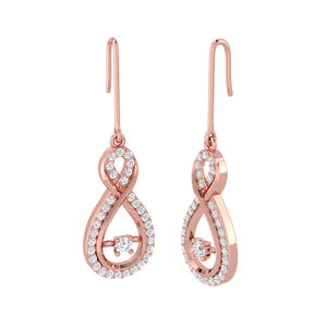 Pendientes de gota de moda chapados en oro de 14 quilates de Rikhava Diamonds, tachuelas amarillas elegantes para bodas y compromisos, moda para niñas - Product Image 4